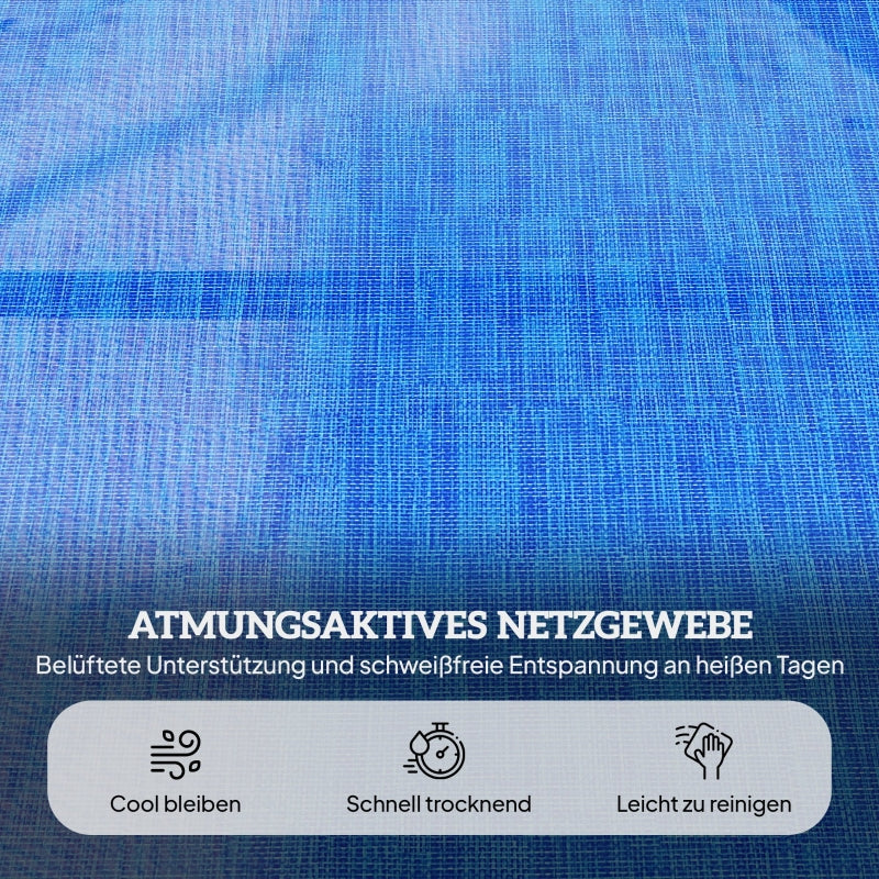 Sun Lounger, Foldable Weatherproof, Black + Dark Blue