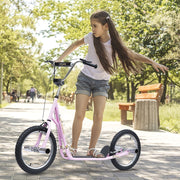 Kids' Scooter with Pneumatic Tires and Height Adjustable Handlebar, Pink