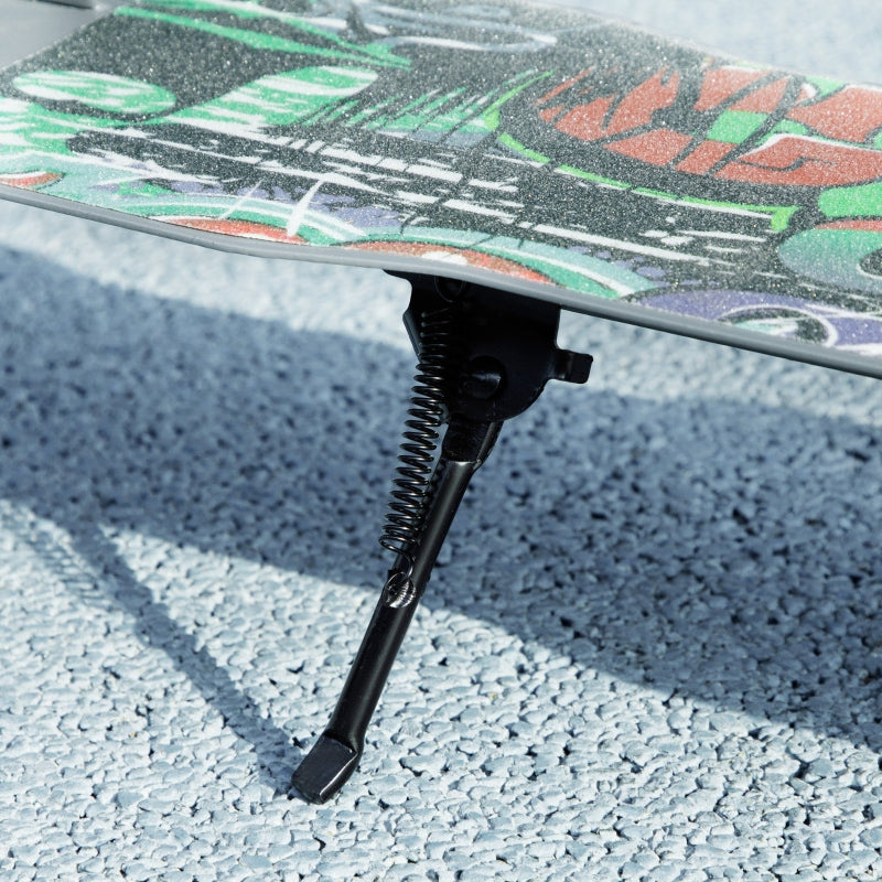 AIYAPLAY Children's Scooter foldable with adjustable handlebar height, 2 large wheels, rear mudguard brake, green