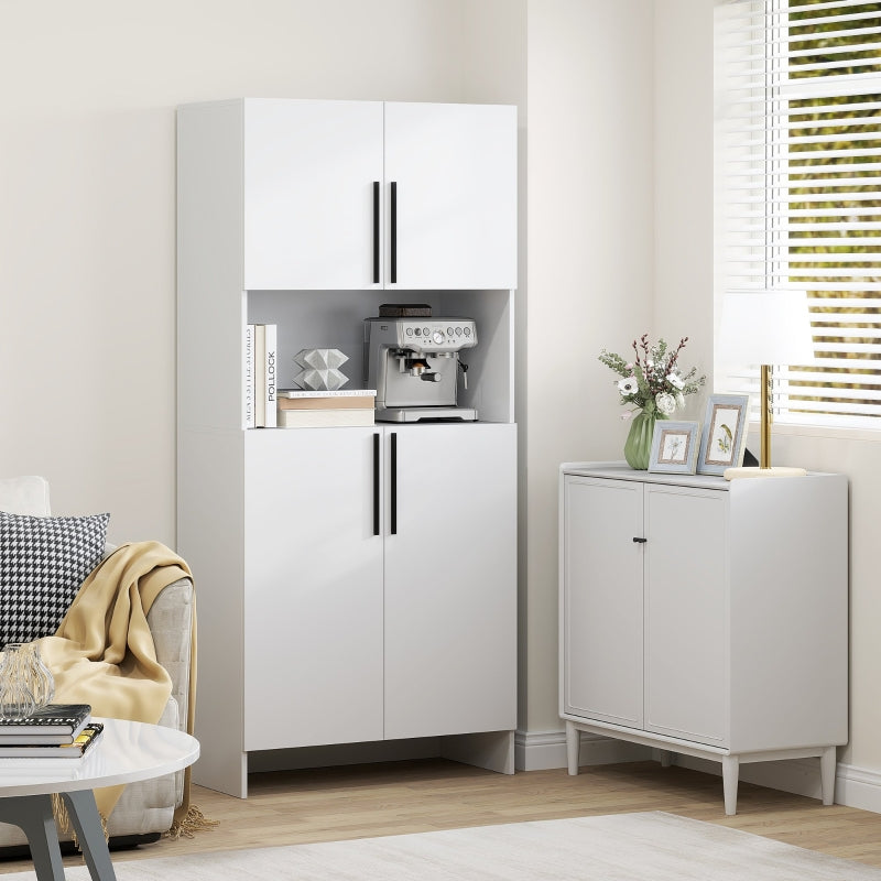 Kitchen Pantry Cabinet Shelves Microwave Shelf - White