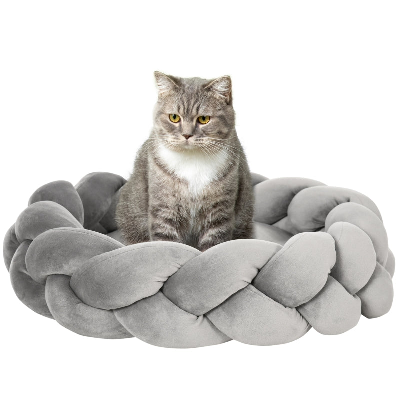 Pet Bed with Cushion, Washable, Grey