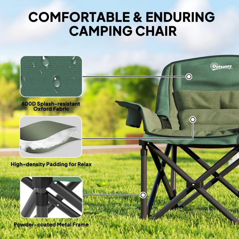 Camping Chair Portable Padded Olive Green