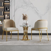 Modern Chairs, 2 Piece Angled Legs Adjustable Feet, Beige/Khaki