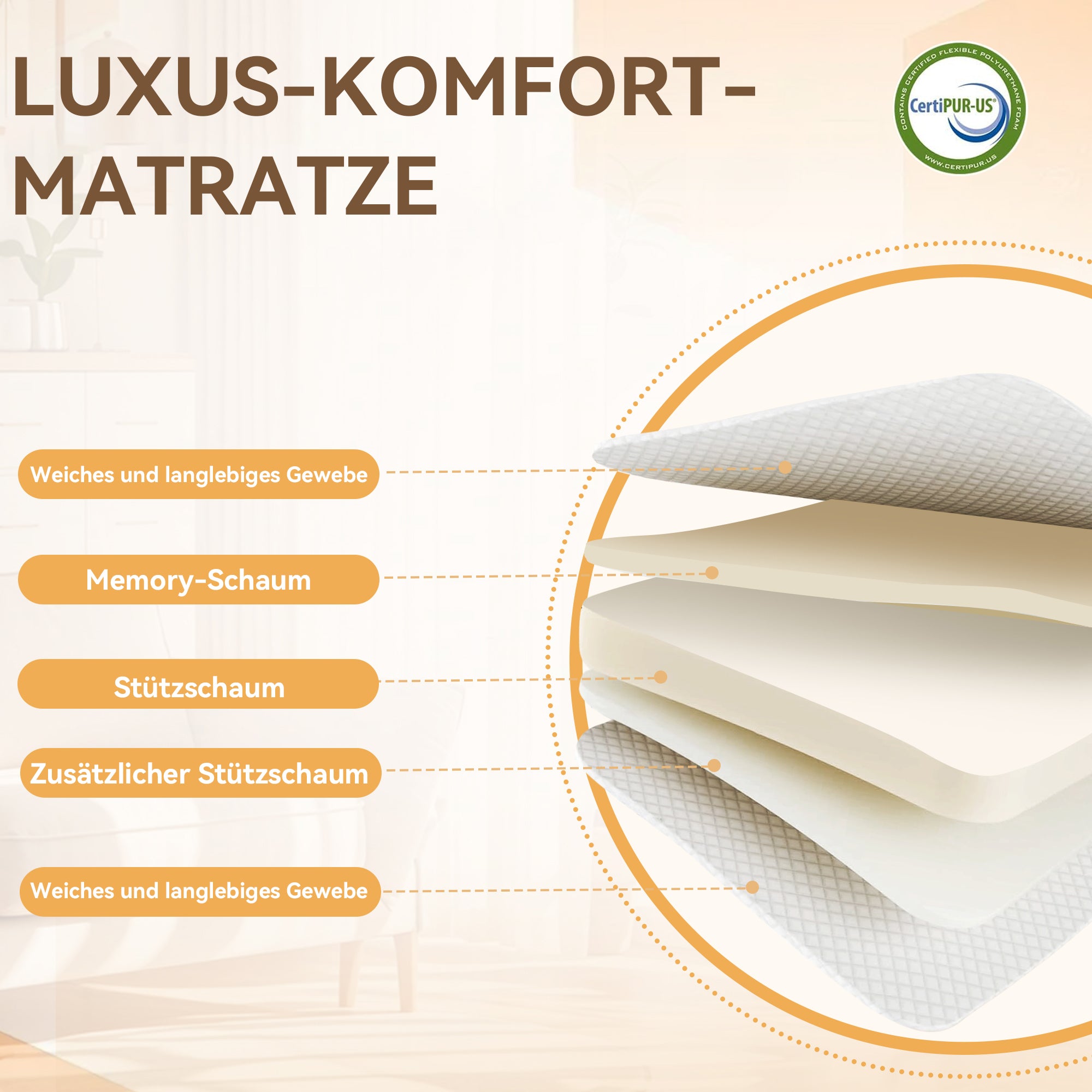 Folding Twin Bed Rollaway, 190x116cm with 9.5cm Memory Foam Mattress, Metal Frame