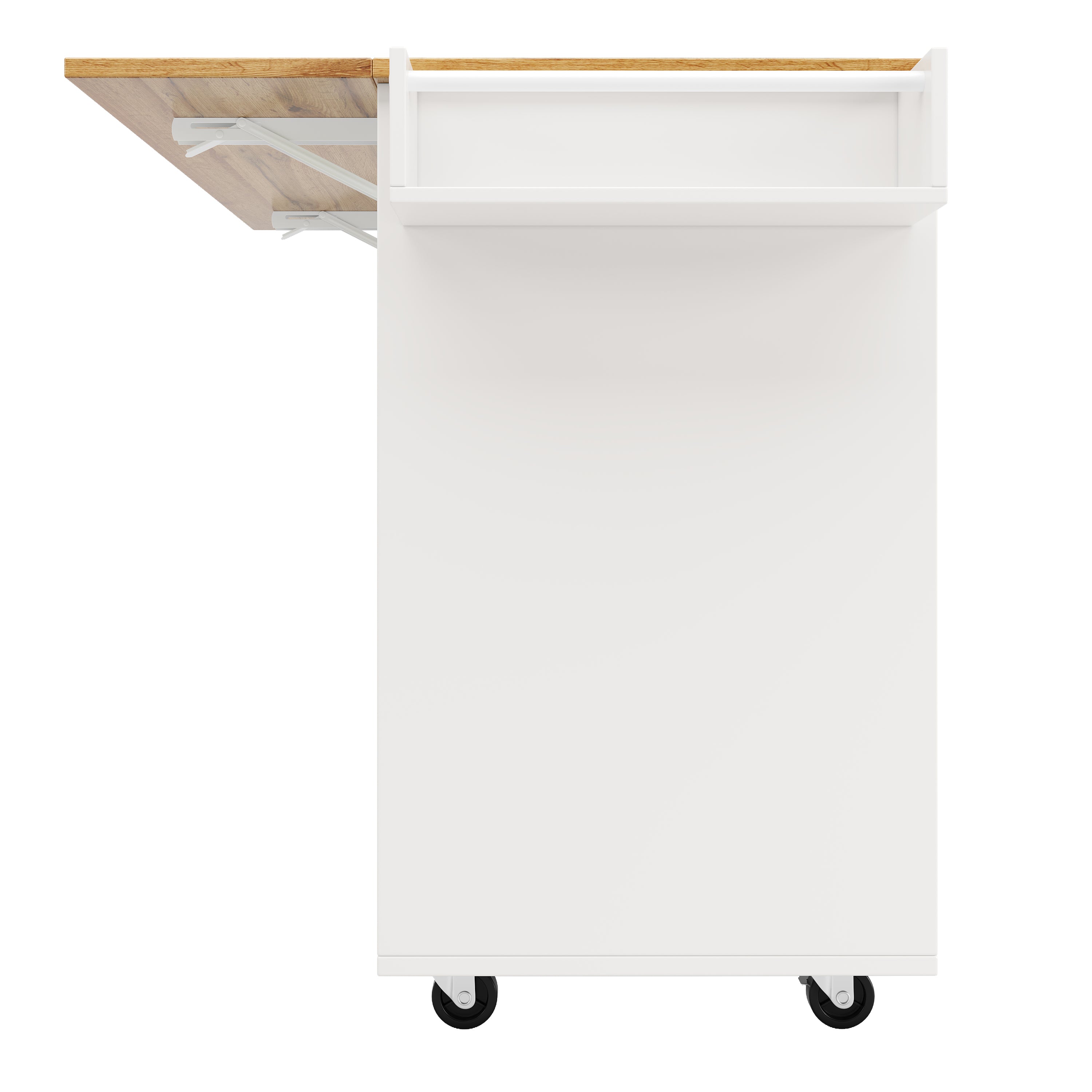 Kitchen Island Dining Cart Extendable Multifunctional Storage - Wood Grain