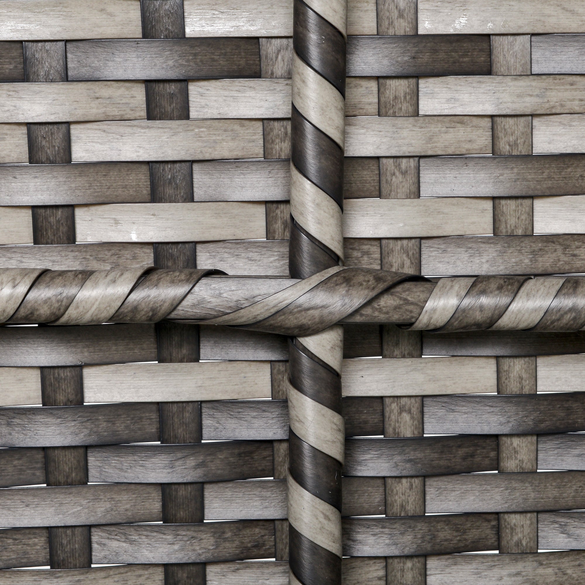 Armless Rattan Garden Chair with Cushions, Adjustable Footpads, Deep Grey PE Wicker