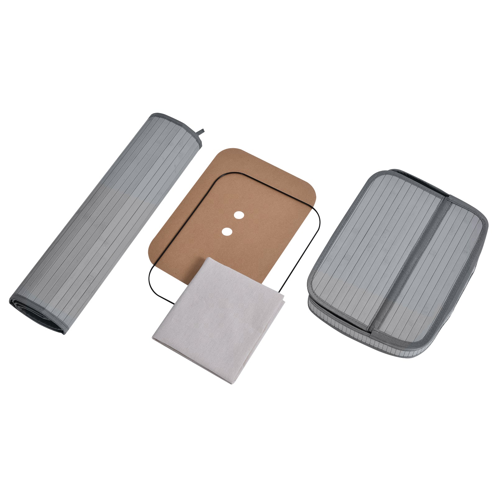 Bamboo Laundry Basket, 70L, Narrow with Lid, Gray