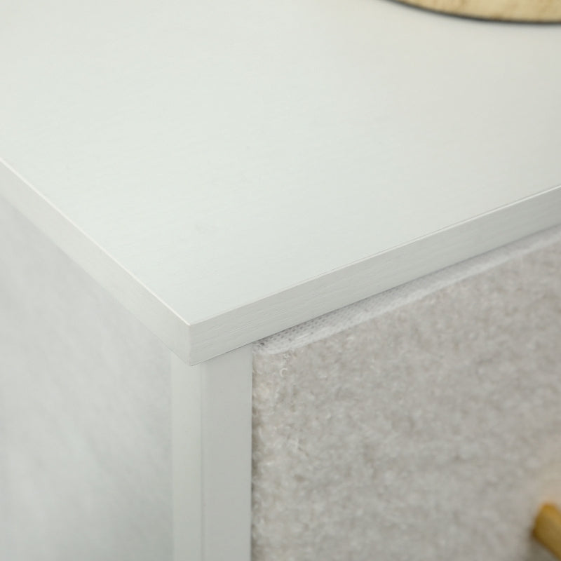 Chest of Drawers Sideboard 9 Fabric Drawers Storage Cabinet, Cream White