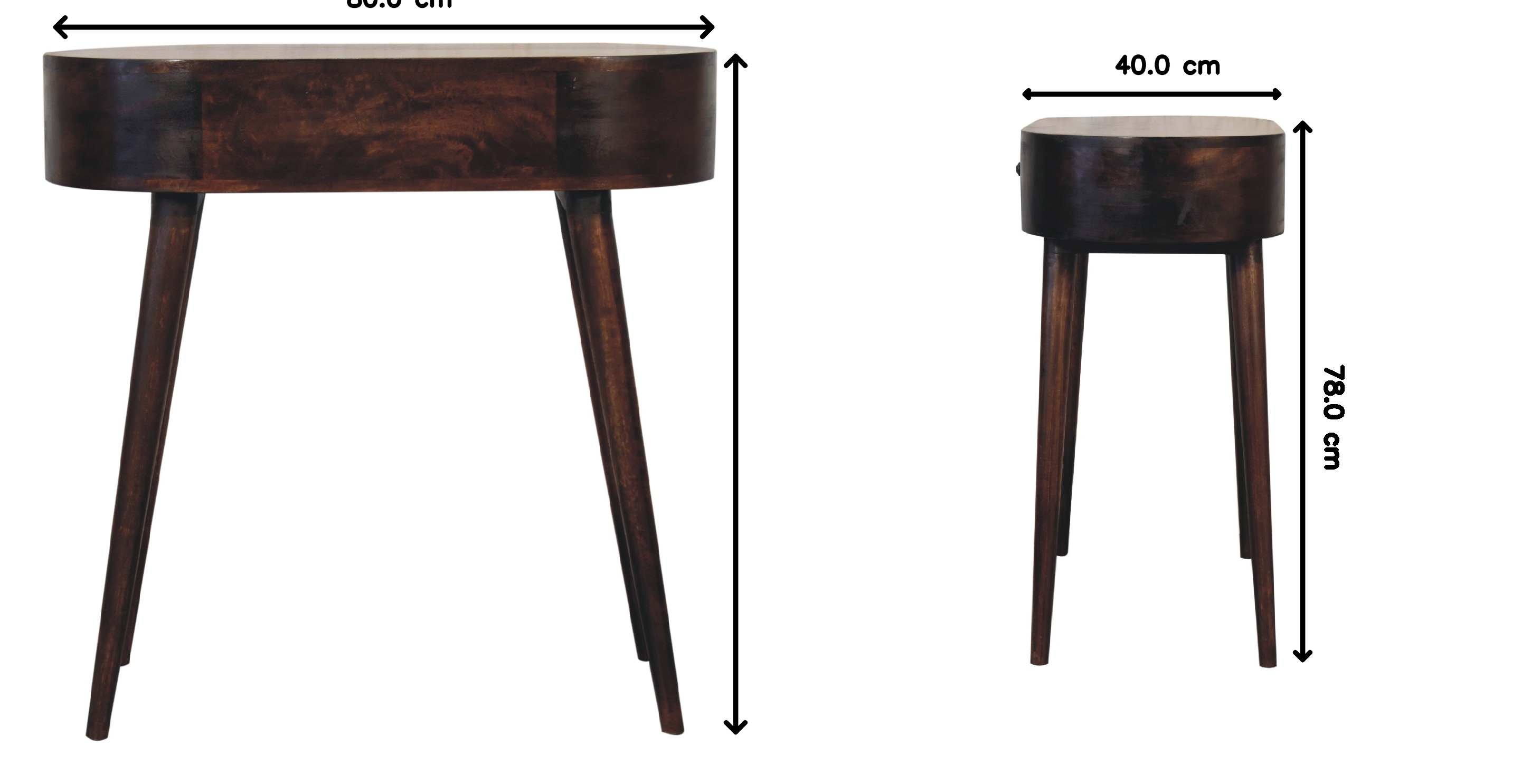 Albion Console Table, 1 Drawer, Solid Wood Brown