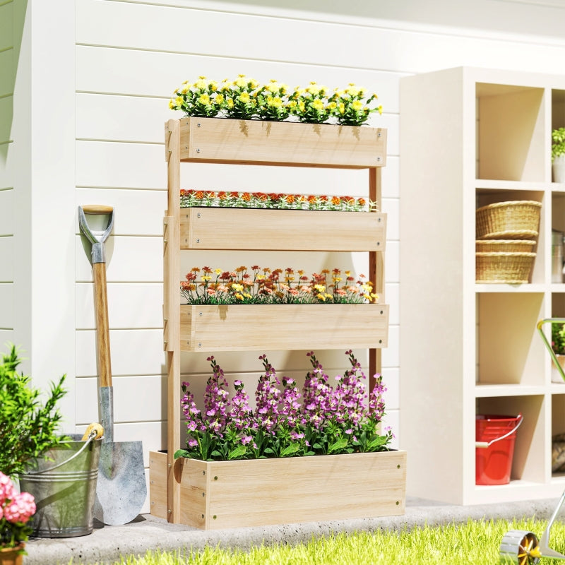 Raised Bed, 4-Level Planting, Drainage, Wood