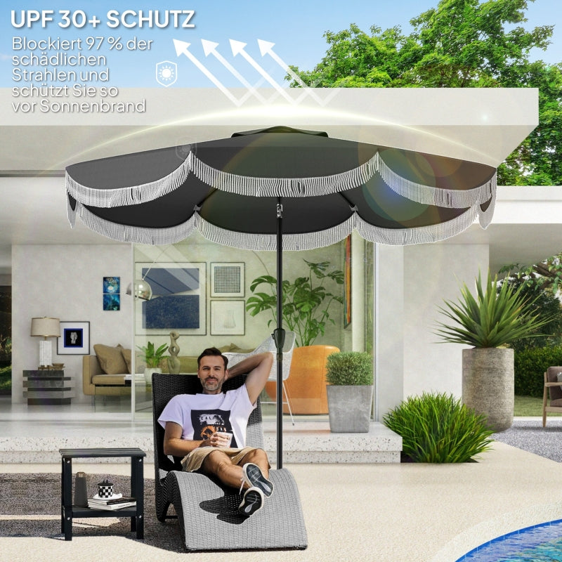 Parasol, Octagonal Balcony UV Protection, Dark Grey