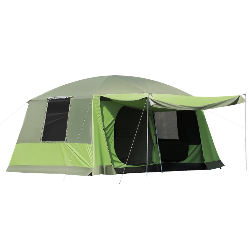 Tunnel Tent Camping Shelter with Porch, Two Rooms, Portable