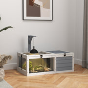 Wooden Tortoise Enclosure, Lamp Holder, Outdoor/Indoor, Light Grey