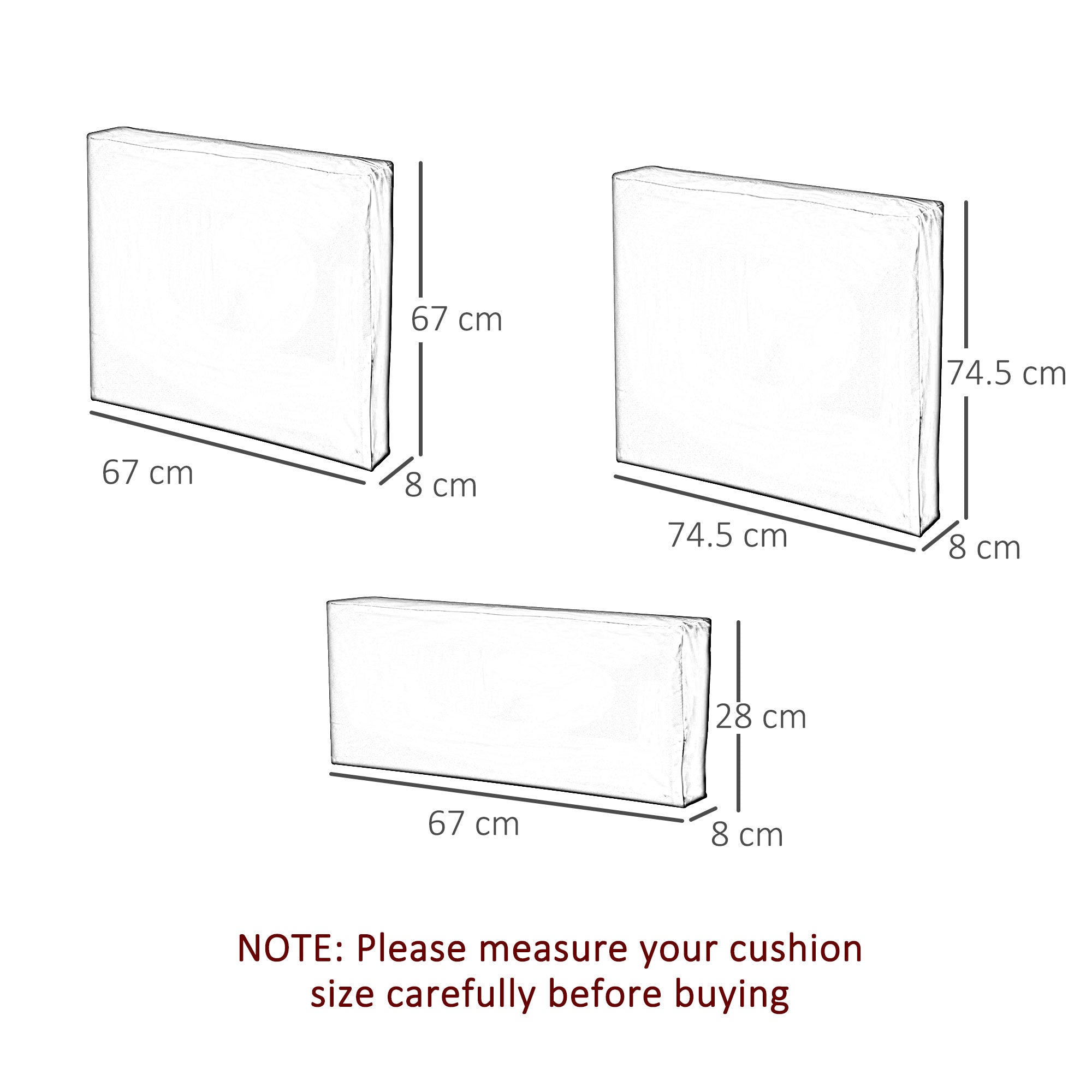 Replacement Seat Cushion Cover for Garden Rattan Patio Furniture