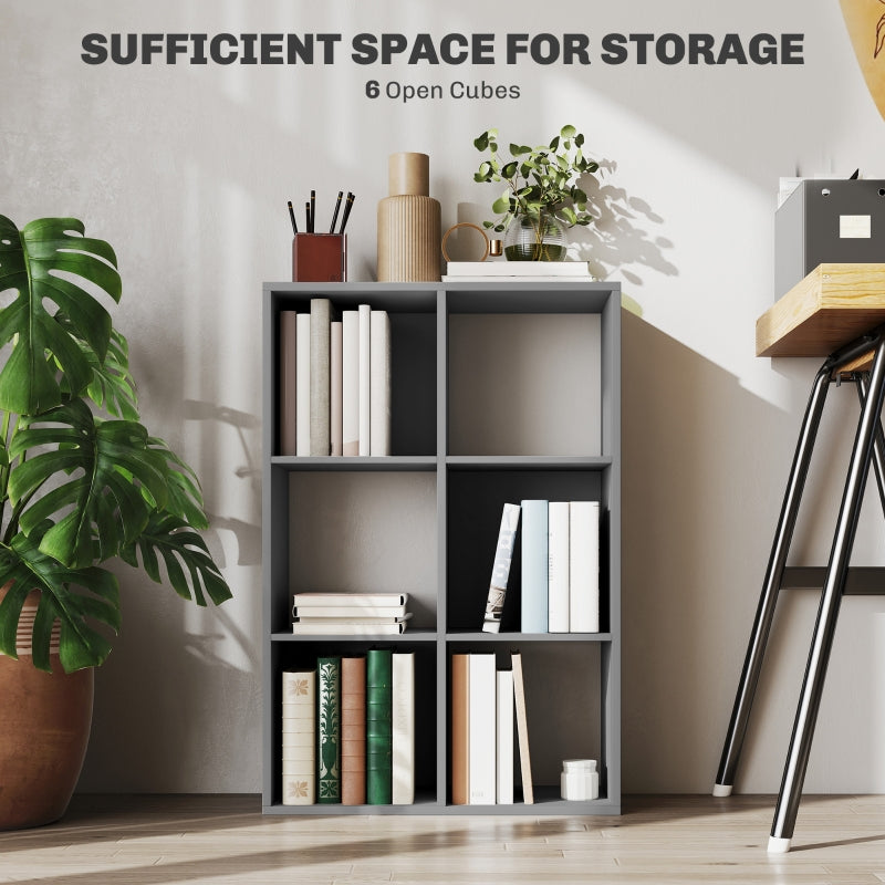 6-Cube Bookshelf Storage Unit Light Grey