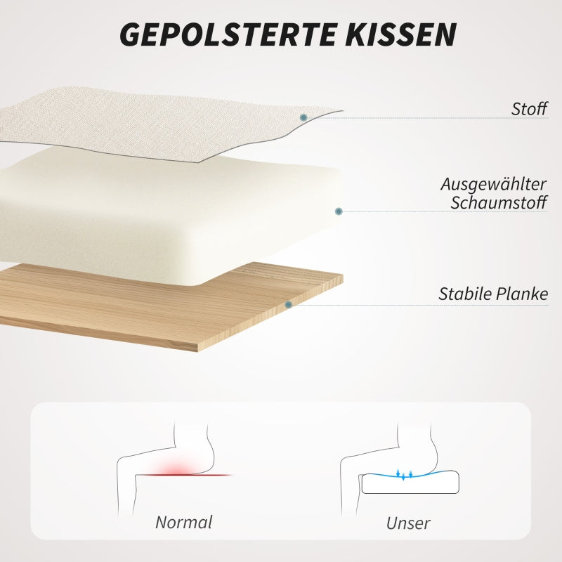 Office Chair, Swivel with Rocking Function, Linen Look Beige