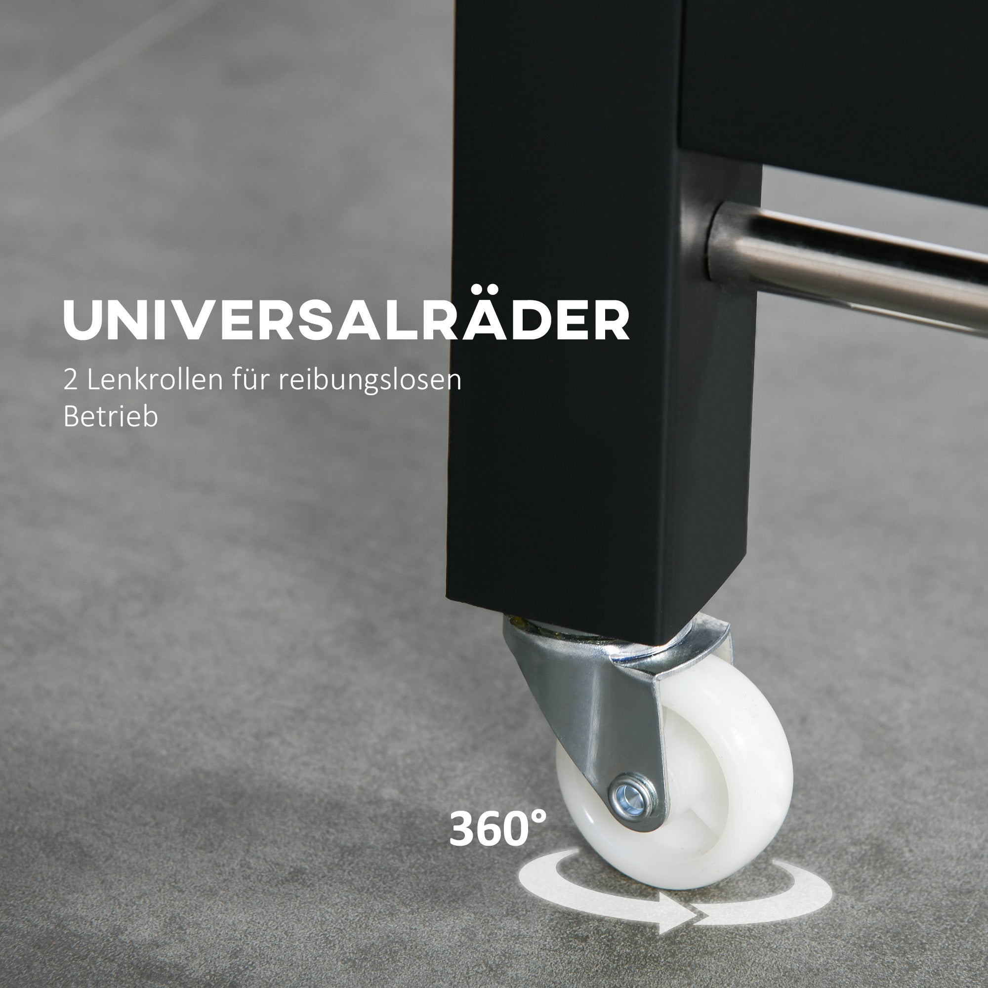 Extendable Dining Table, Folding Kitchen with Wheels, Metal Brown