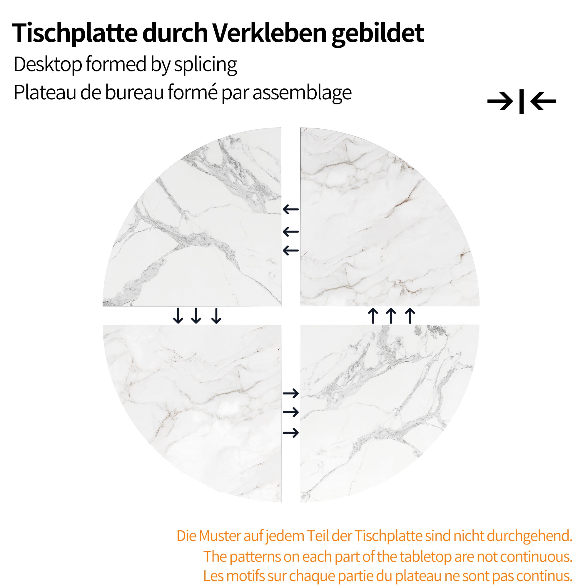 5-Piece Dining Set, Modern Round 100cm Table with 4 Chairs, MDF Marble Top/Grey Velvet
