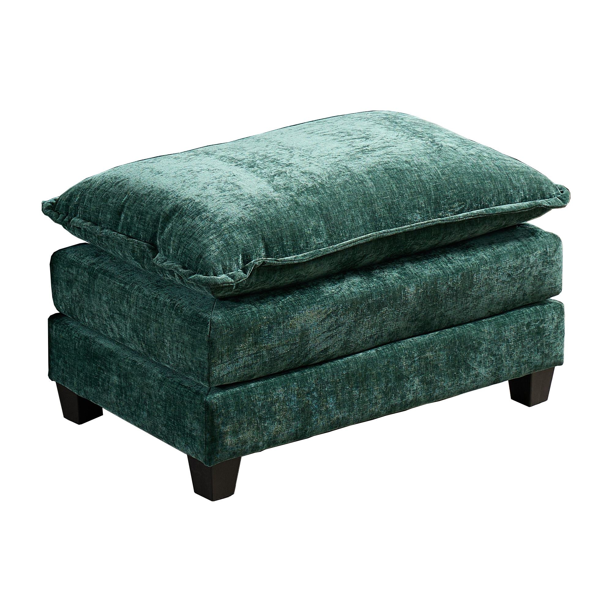 Cloud Sofa Ottoman Modern Sectional Couch Double Layer Upholstered Cushion Chenille Green
