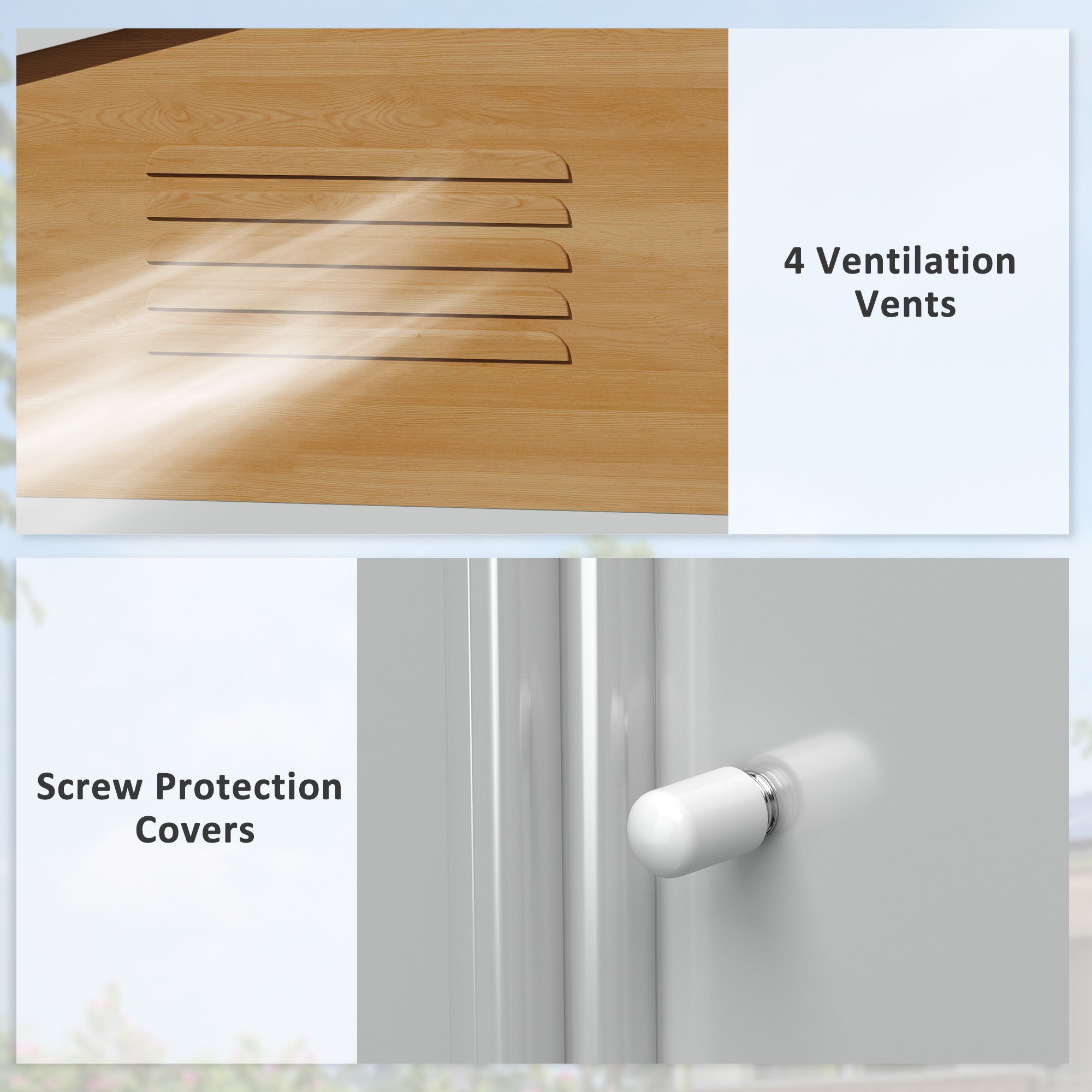 Galvanised Steel Shed, Double Door - Brown