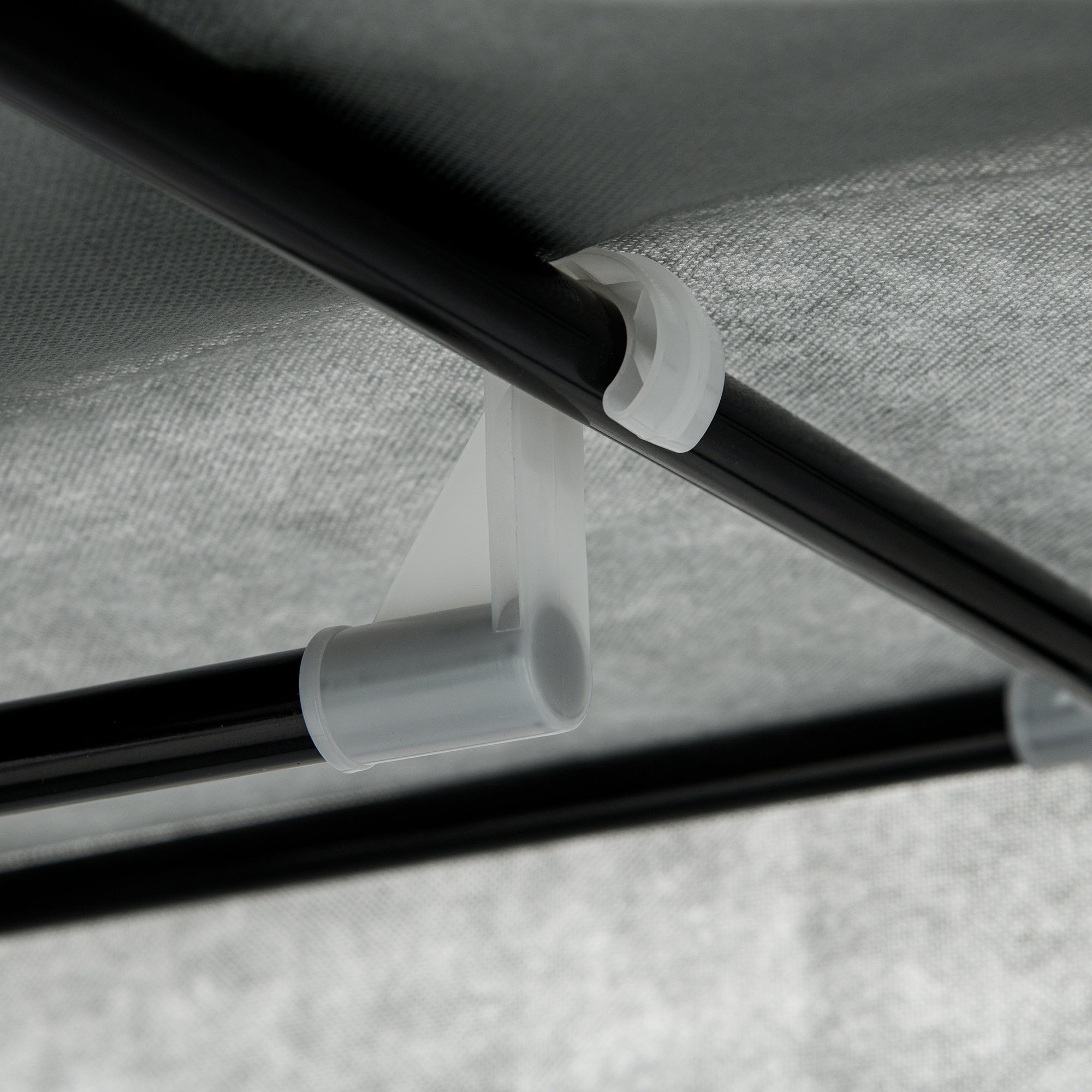 Fabric Wardrobe, Portable Clothes Storage with 5 Compartments and Hanging Rail, Dark Grey