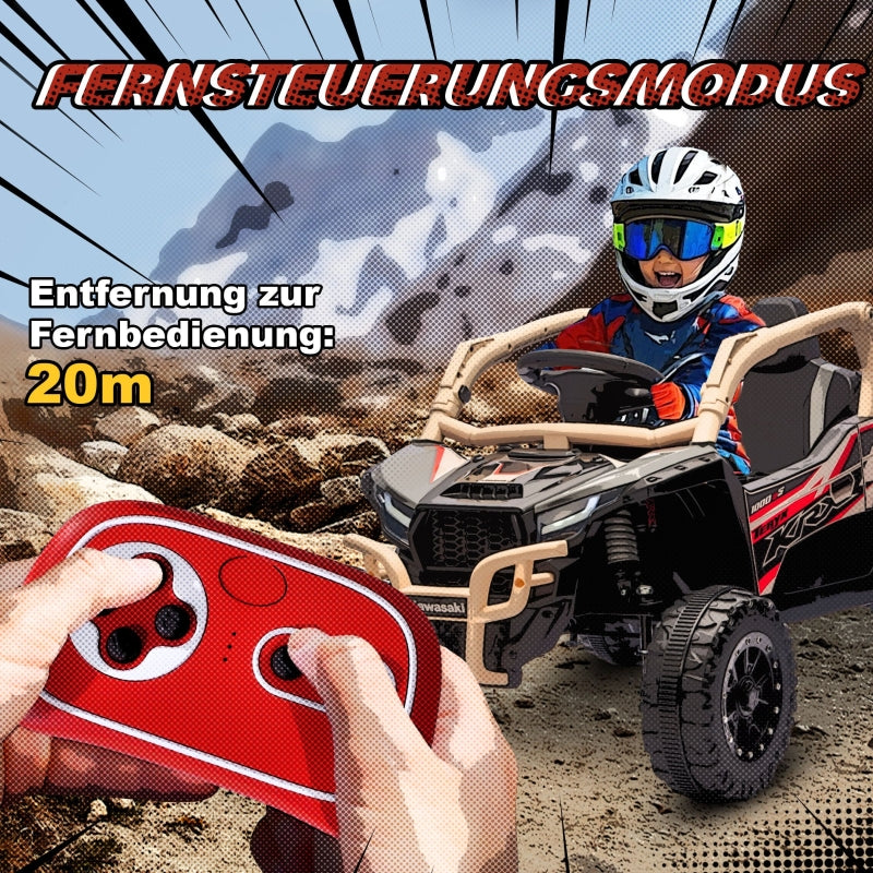 Electric Off-Road Vehicle for Children with Remote Control and LED Lights, Yellow