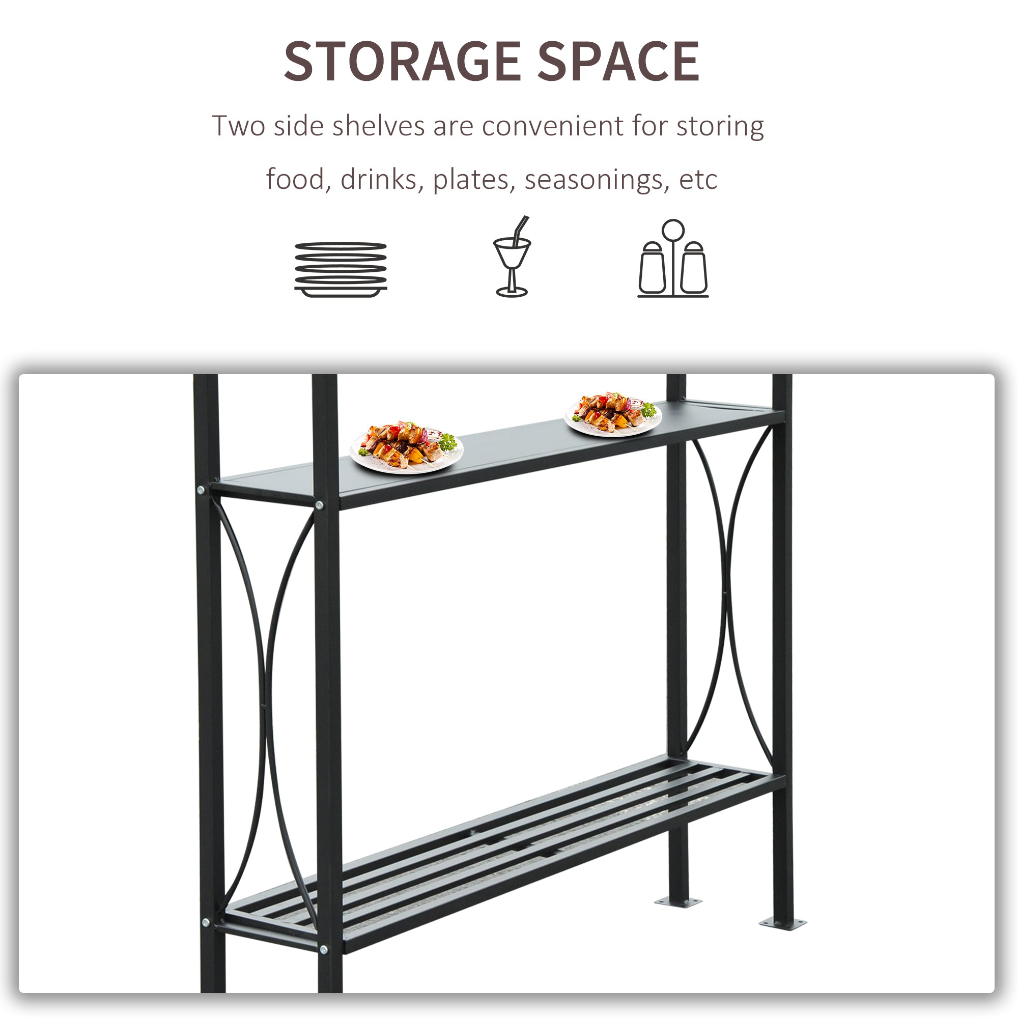 BBQ Tent Canopy 2.5 x 1.5m Outdoor Gazebo Sun Shelter - Coffee