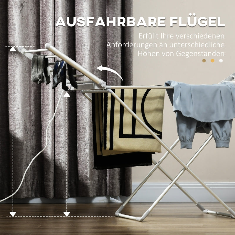 Heated Clothes Drying Rack, Foldable 45-55℃ 144x53x96cm