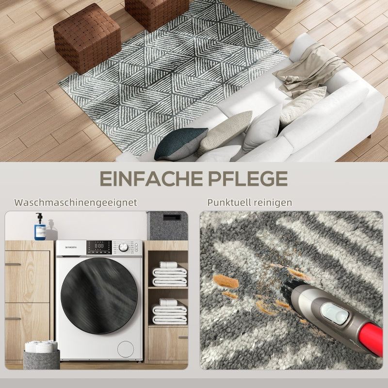 Rug Modern Style Washable Area Dark Grey