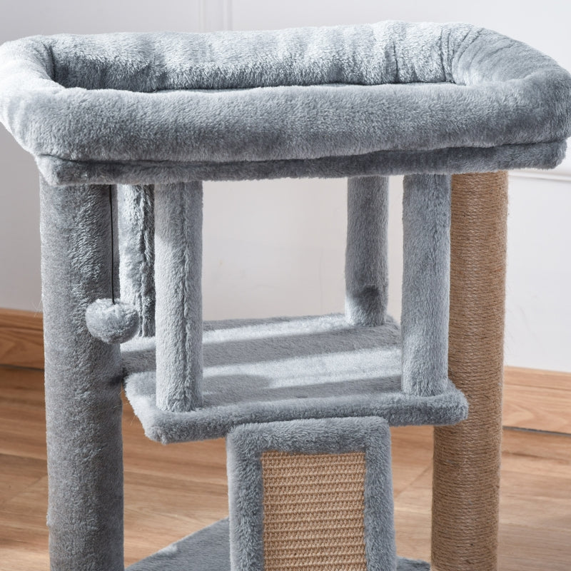 Cat Tree Tower, Cat Scratching Post Climbing Activity Centre, Grey