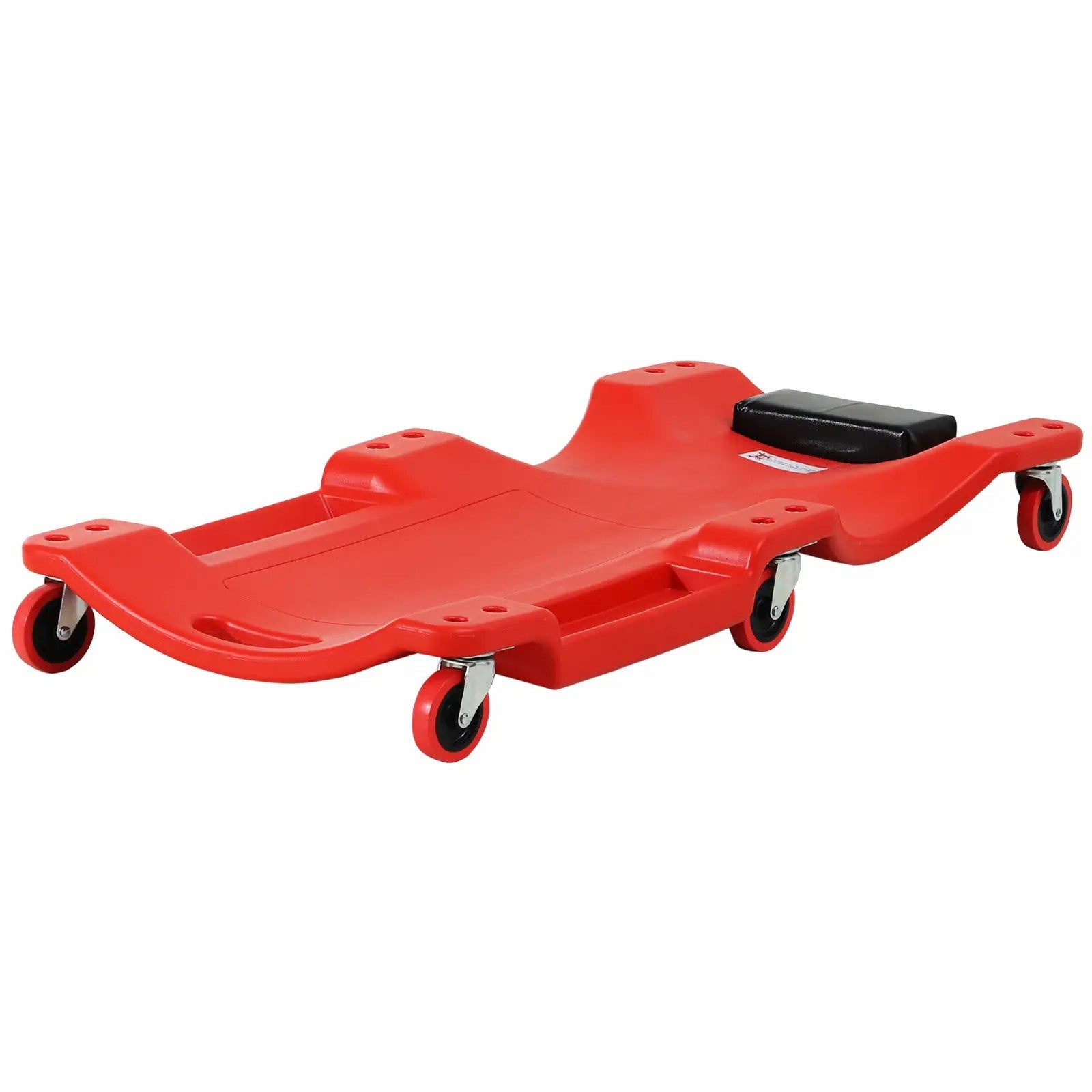 DURHAND Car Rolling Board Workshop Bed, 6 Wheels, 120 kg Load Capacity, Red