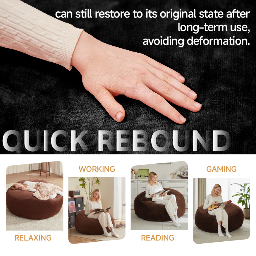 6FT Bean Bag Chair Sofa, Soft Comfortable Reading Chair for Adults