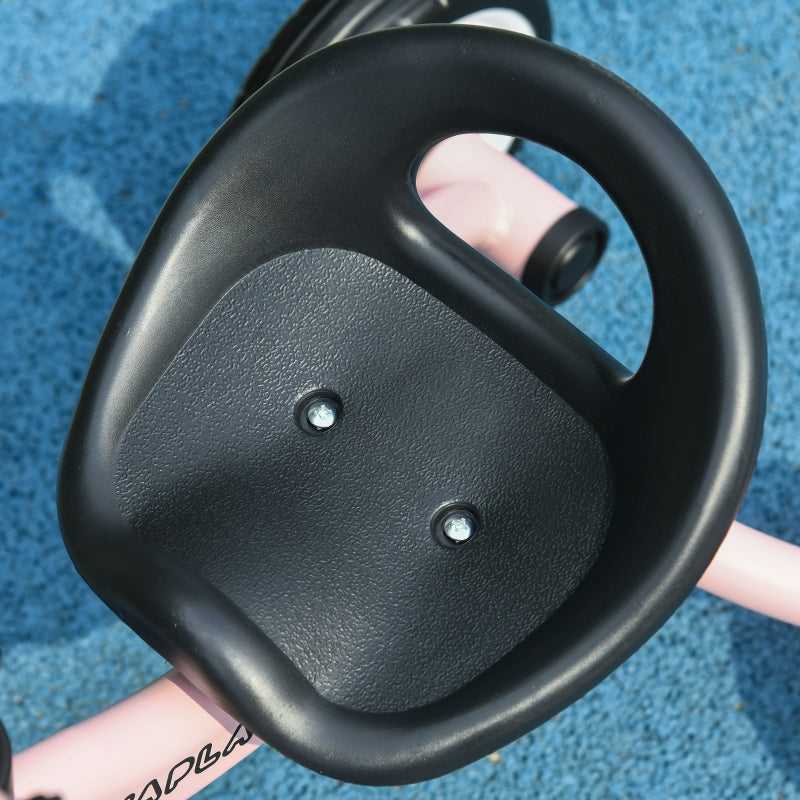 AIYAPLAY tricycle for children with height-adjustable seat, bell, bicycle basket, metal frame, pink