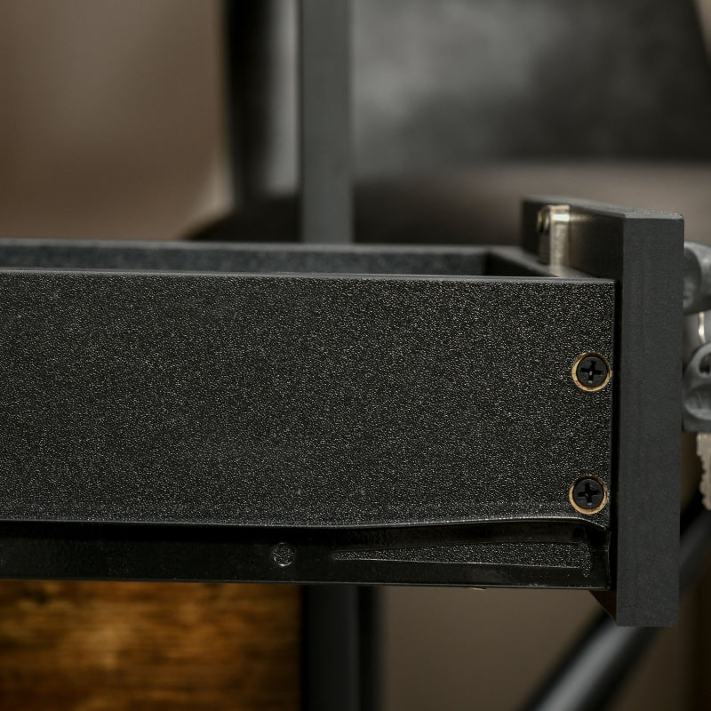 Lockable Two-Drawer Filing Cabinet with Wheels, Black Engineered Wood