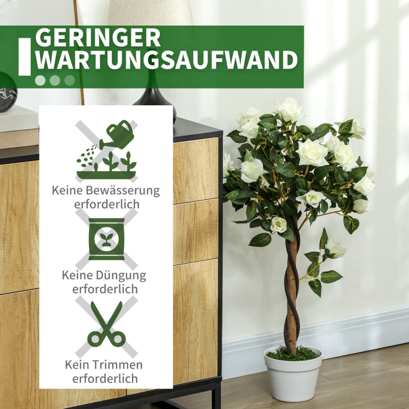 Artificial Tree, Plant in Cement Pot, Green