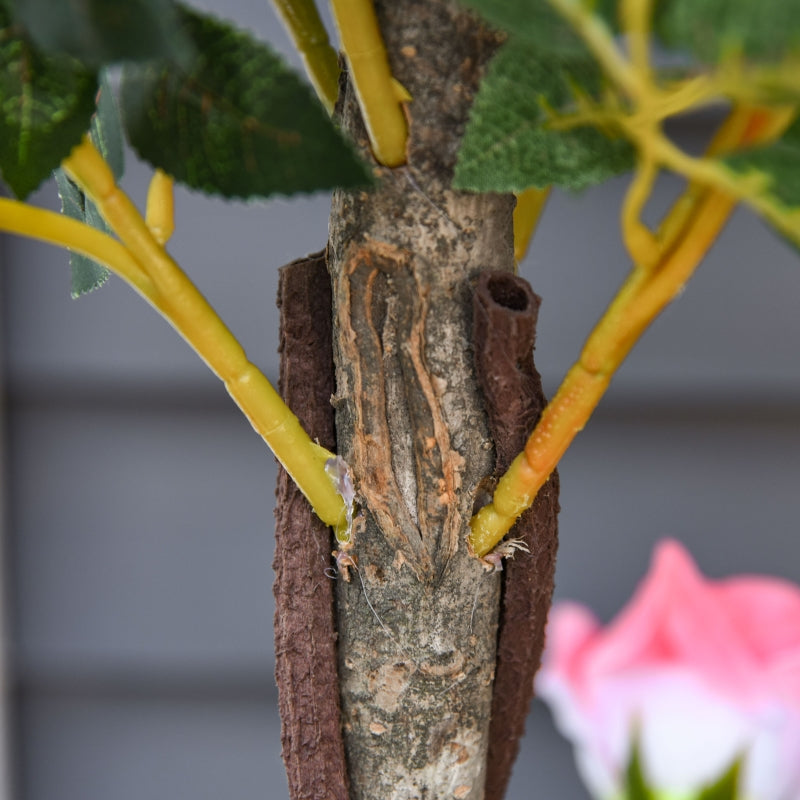 Artificial Rose Plant, Large 90 cm Tree in Pot, Plastic