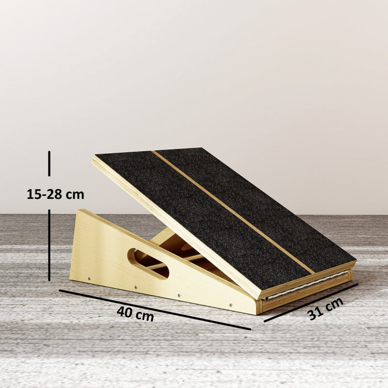Inclined Board for Relief Exercises, 4 Adjustable Angles and Non-Slip, Wood