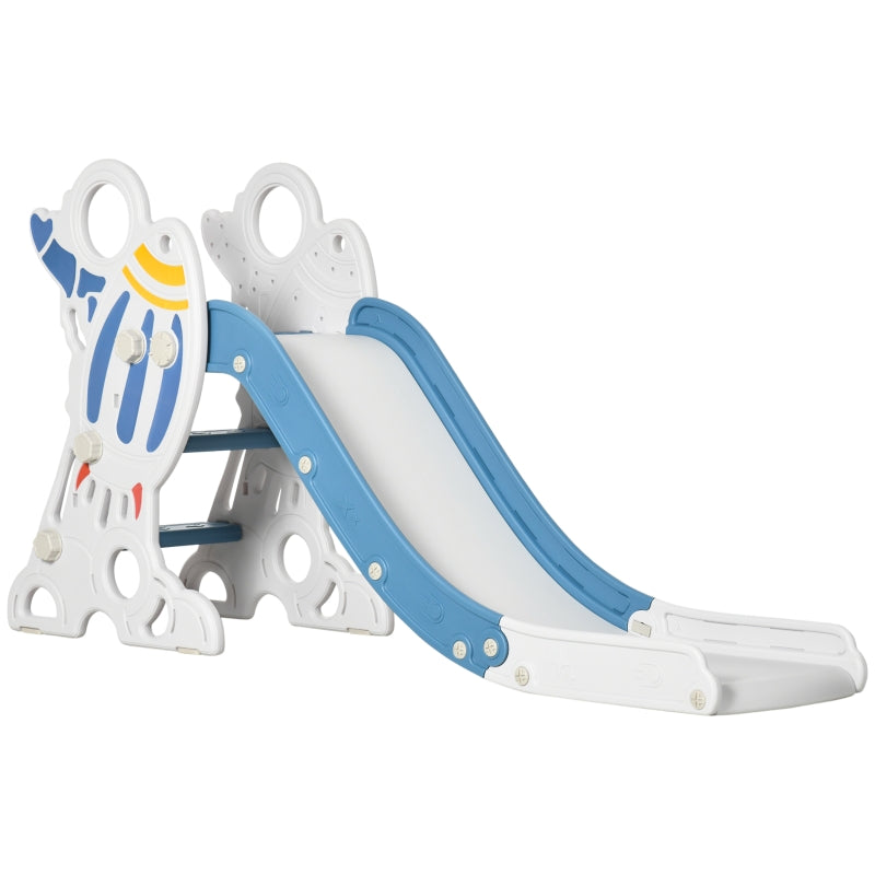 Rocket Slide for Toddlers with Sticker Set and Rocket Design, Blue