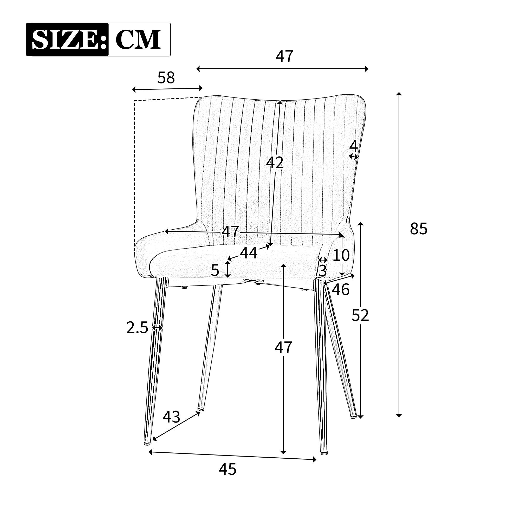 Velvet Dining Chair, Set of 4 with Gold Metal Legs and Lumbar Support, Beige