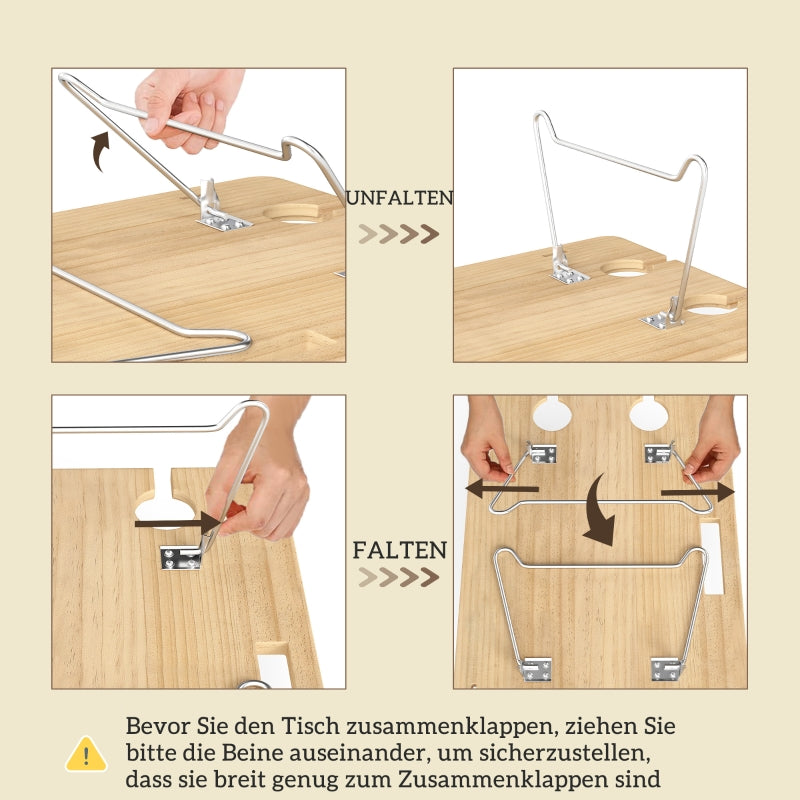 Picnic Basket for 4 with Blanket & Cutlery Set, Wicker Light Brown