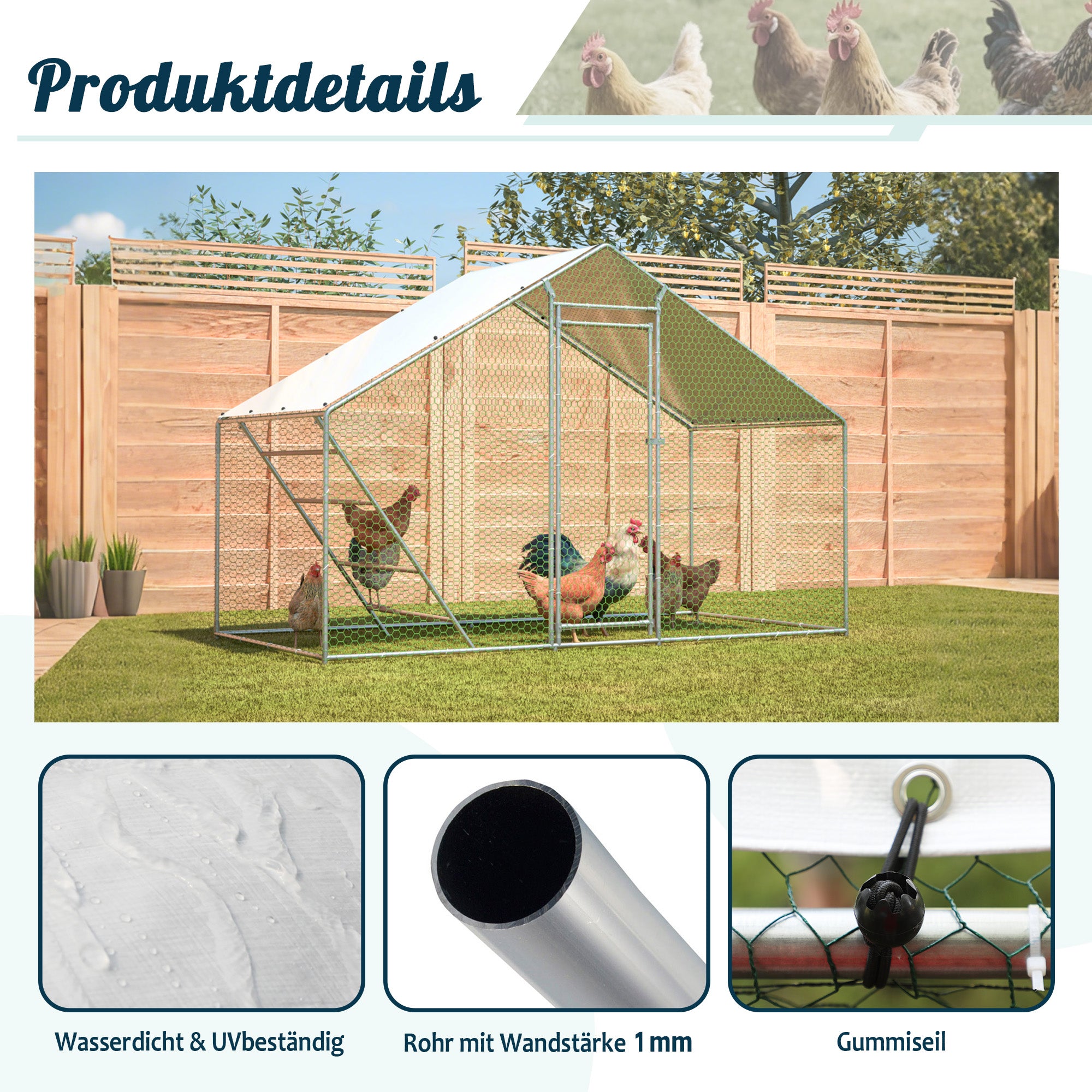 Chicken Coop - Run, Ladder, Secure, Weatherproof