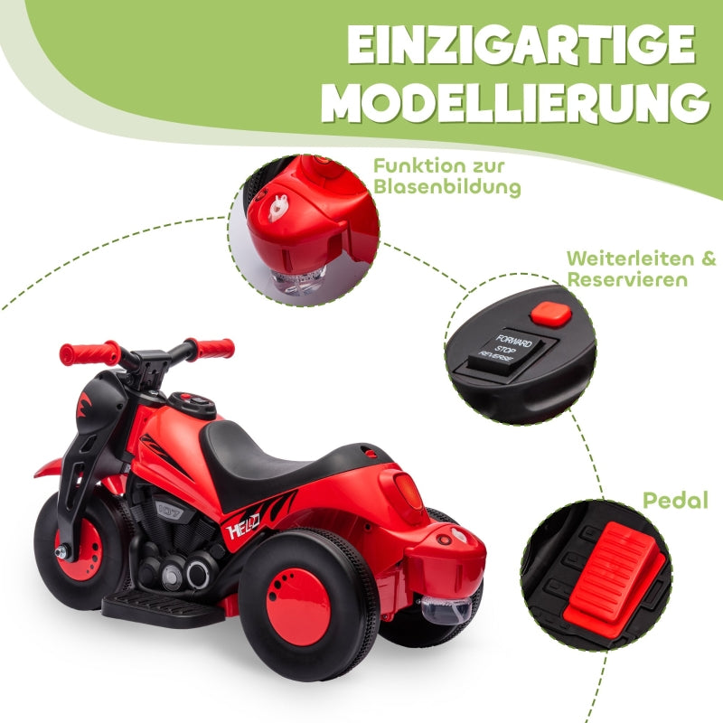 Children's Electric Motorcycle with 6V Battery and Music for Ages 2-5