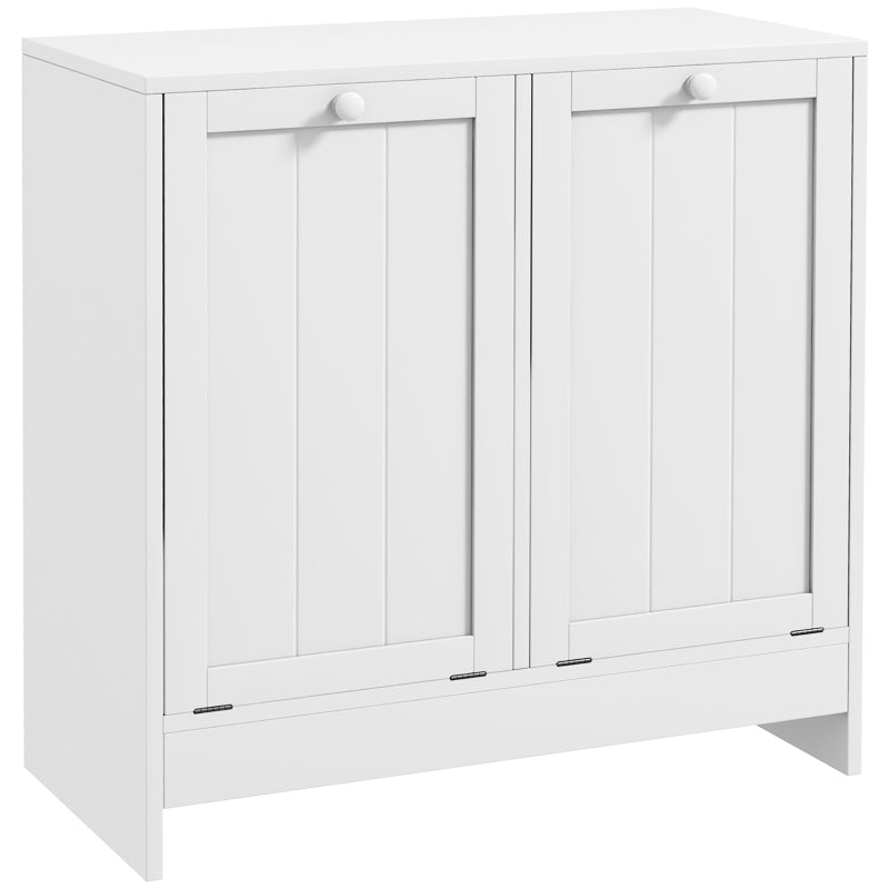 Double Hamper Laundry Storage Cabinet White