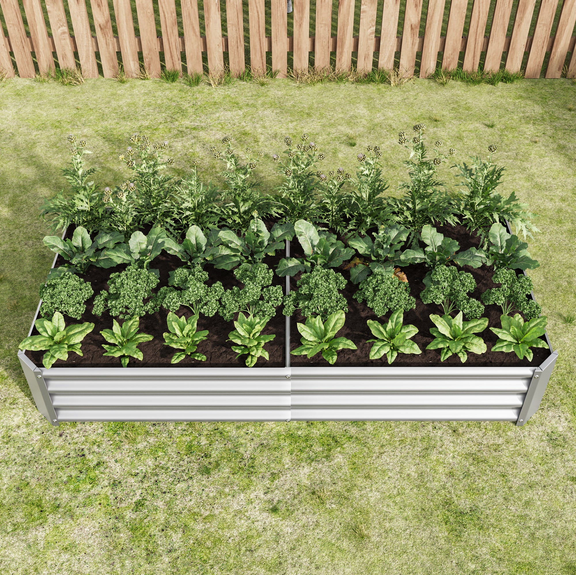 Raised Bed, Robust Sheet Steel Plant Kit, Anthracite