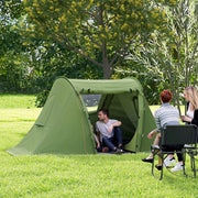 3 Man Camping Tent, 2 Bedrooms Living Area 3000mm Waterproof, Green