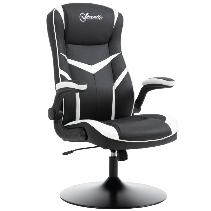 Gaming Chair Ergonomic Adjustable Height Swivel PVC Leather Black