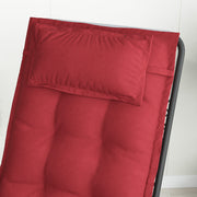 Sun Lounger Cushions, Water-Repellent, 50x116x5 cm, Wine Red