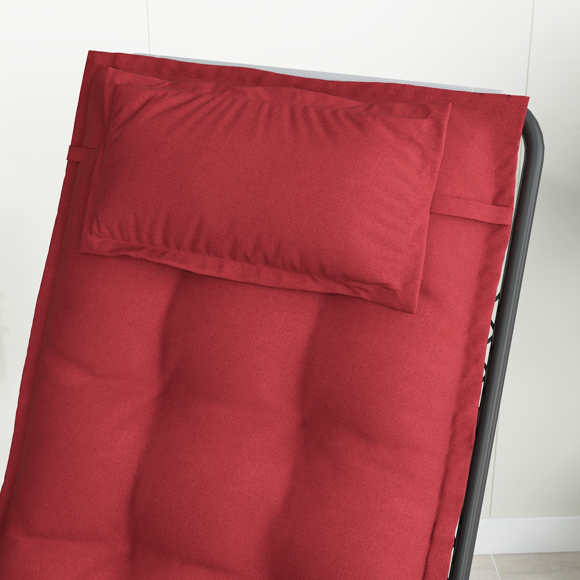 Sun Lounger Cushions, Water-Repellent, 50x116x5 cm, Wine Red