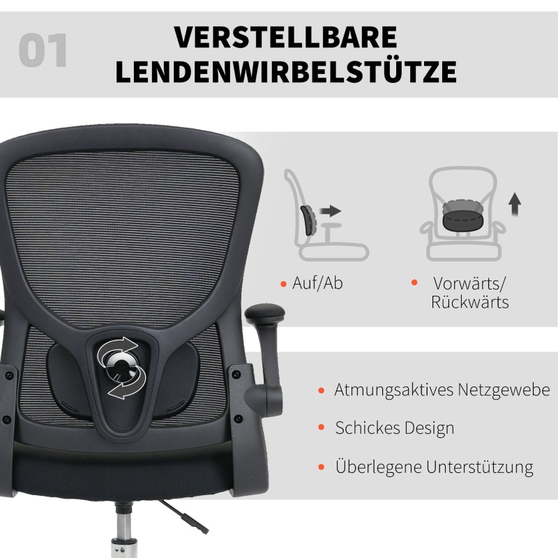 Drawing Chair with Lumbar Support, Height Adjustable, Swivel - Black