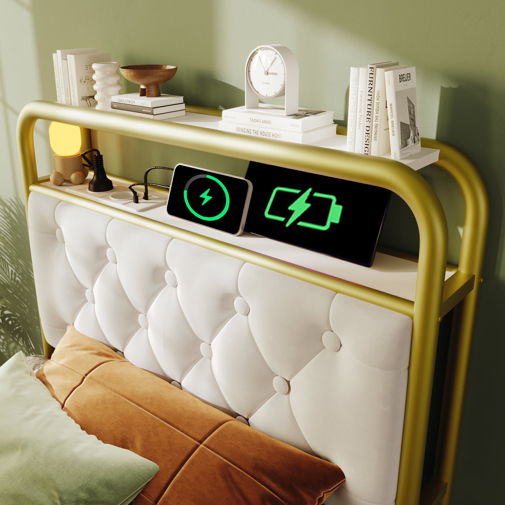 Upholstered Single Bed with USB-C Charging, LED & 2 Drawers, Velvet